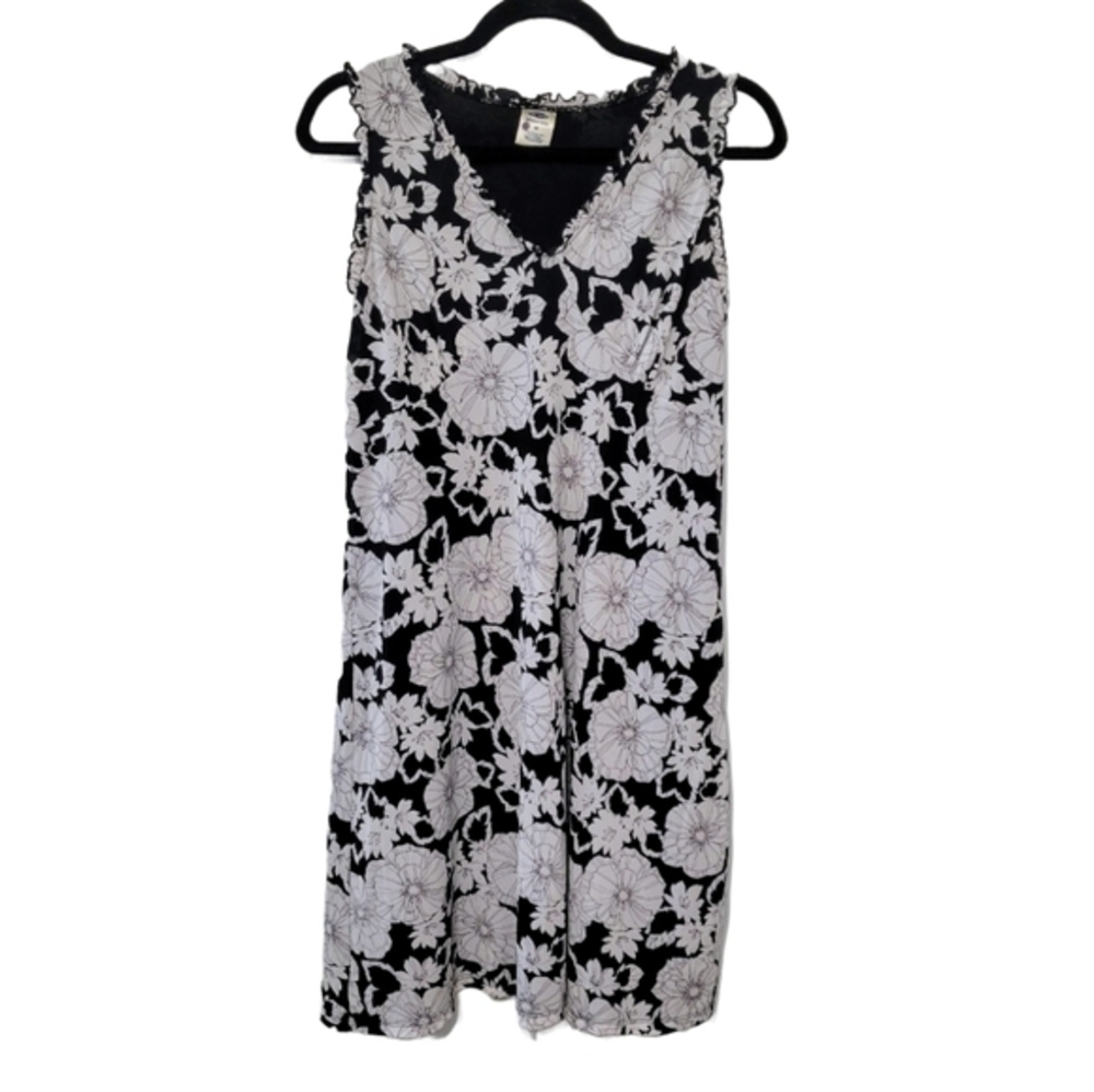 Old Navy Maternity Sleeveless Lightweight Black & White Floral Dress, Sz M Lined - Picture 2 of 7